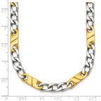 Polished Gold-Tone Stainless Steel Necklace 6mm 24in