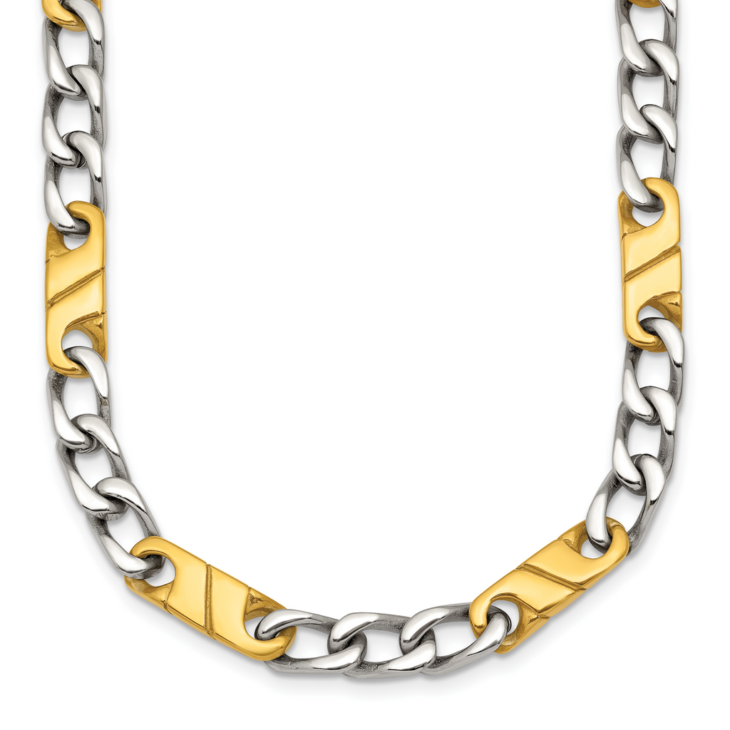 Polished Gold-Tone Stainless Steel Necklace 6mm 24in