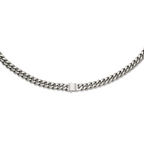 Polished Cubic Zirconia Stainless Steel Curb Chain Necklace 12mm