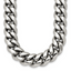 Polished Cubic Zirconia Stainless Steel Curb Chain Necklace 12mm