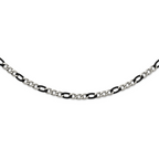 Polished Gold-Tone Stainless Steel Figaro Chain Necklace 9.3mm
