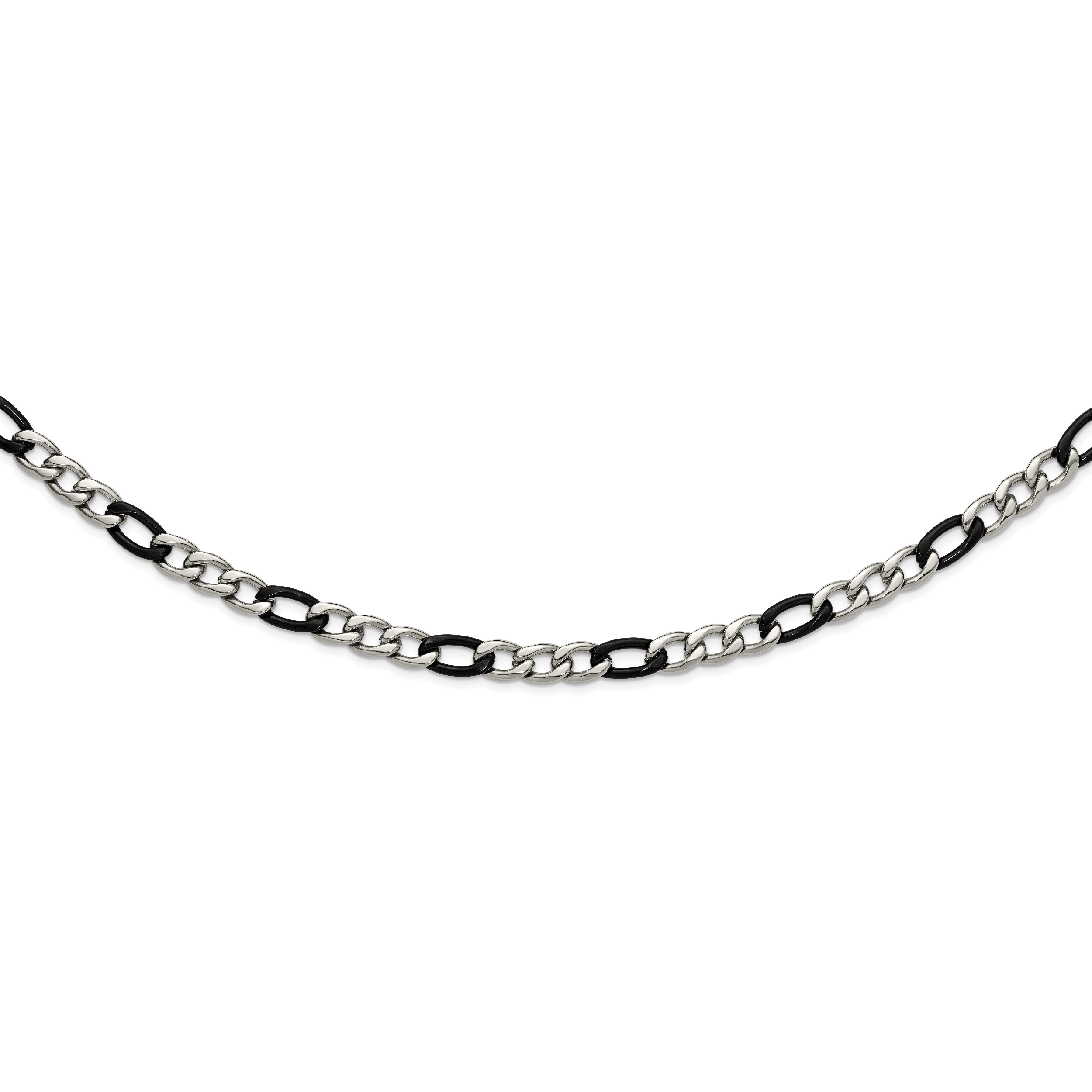 Polished Gold-Tone Stainless Steel Figaro Chain Necklace 9.3mm
