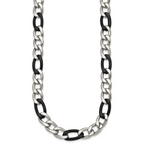 Polished Gold-Tone Stainless Steel Figaro Chain Necklace 9.3mm
