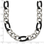 Polished Gold-Tone Stainless Steel Figaro Chain Necklace 9.3mm
