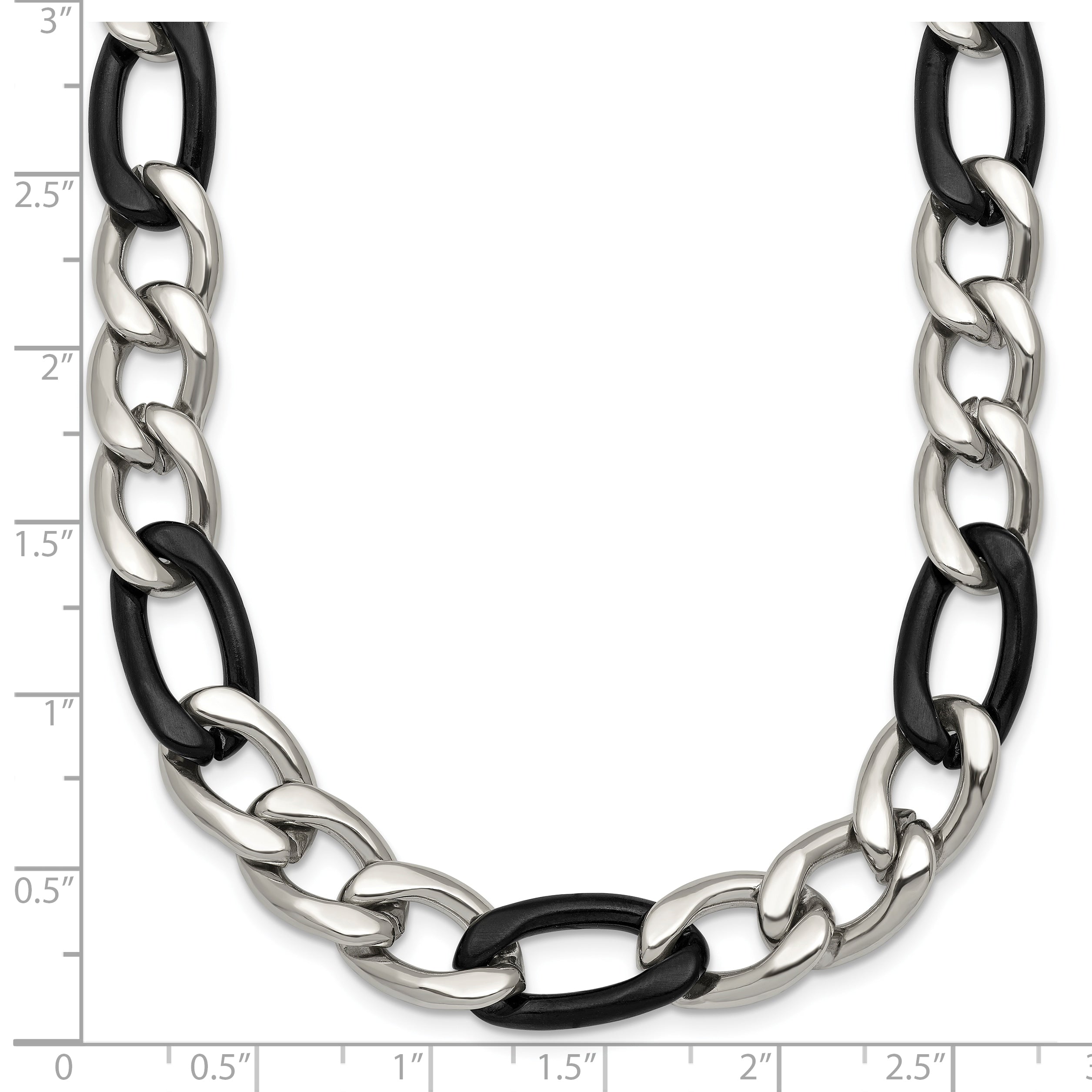 Polished Gold-Tone Stainless Steel Figaro Chain Necklace 9.3mm