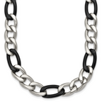 Polished Gold-Tone Stainless Steel Figaro Chain Necklace 9.3mm
