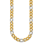 Polished Gold-Tone Stainless Steel Figaro Chain Necklace 9.3mm 20in
