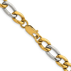 Polished Gold-Tone Stainless Steel Figaro Chain Necklace 9.3mm 20in