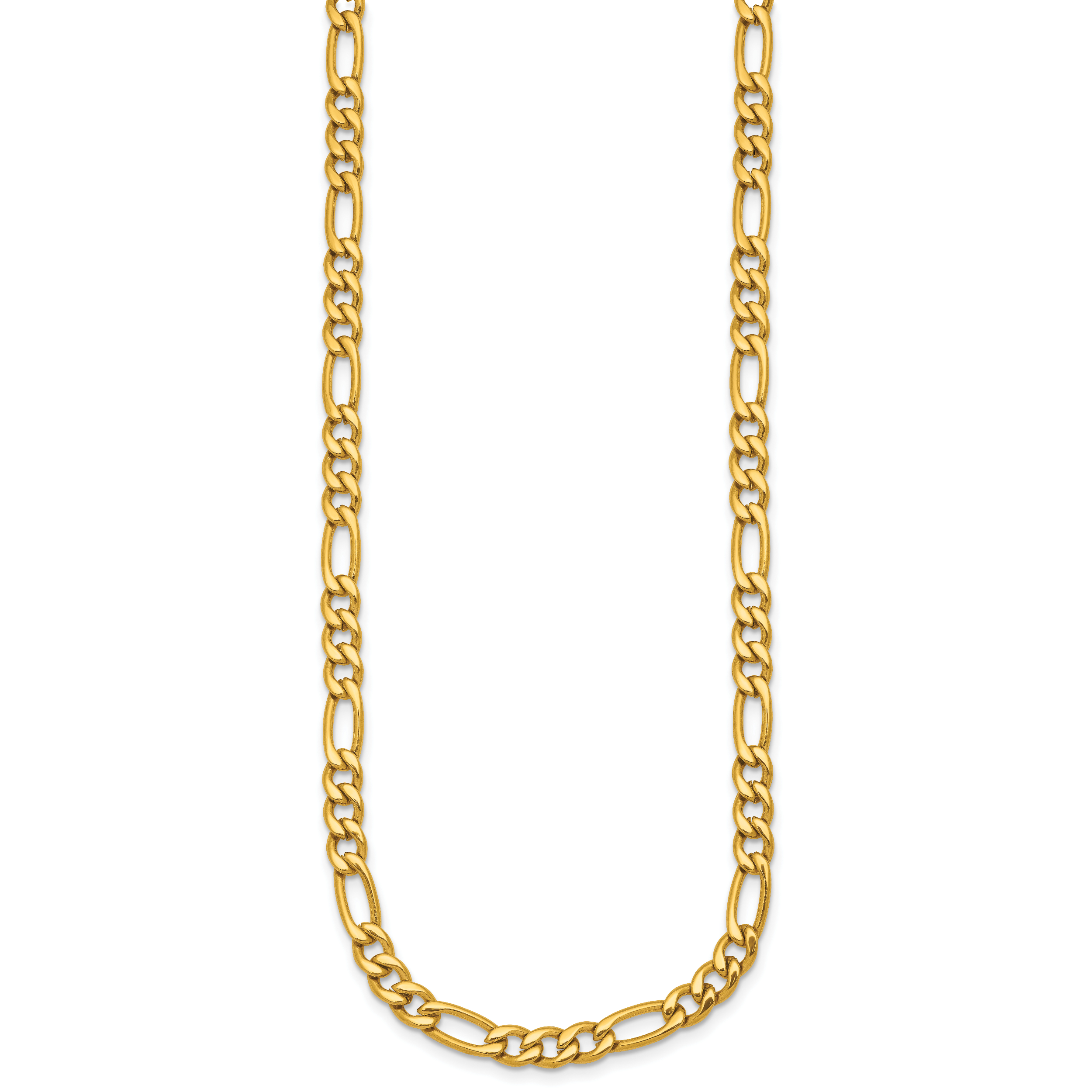 Polished Gold-Tone Stainless Steel Figaro Chain Necklace 4.5mm 20in Secondary image