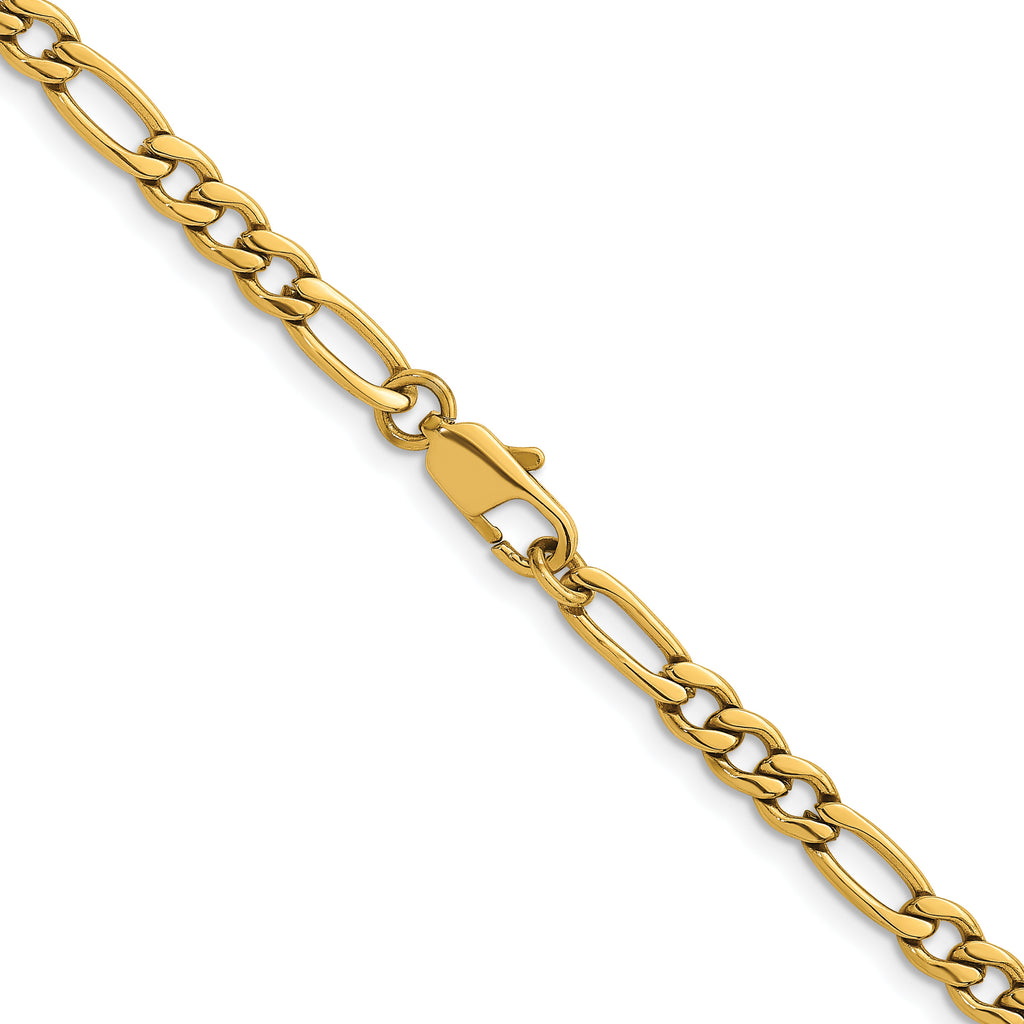 Polished Gold-Tone Stainless Steel Figaro Chain Necklace 4.5mm 20in