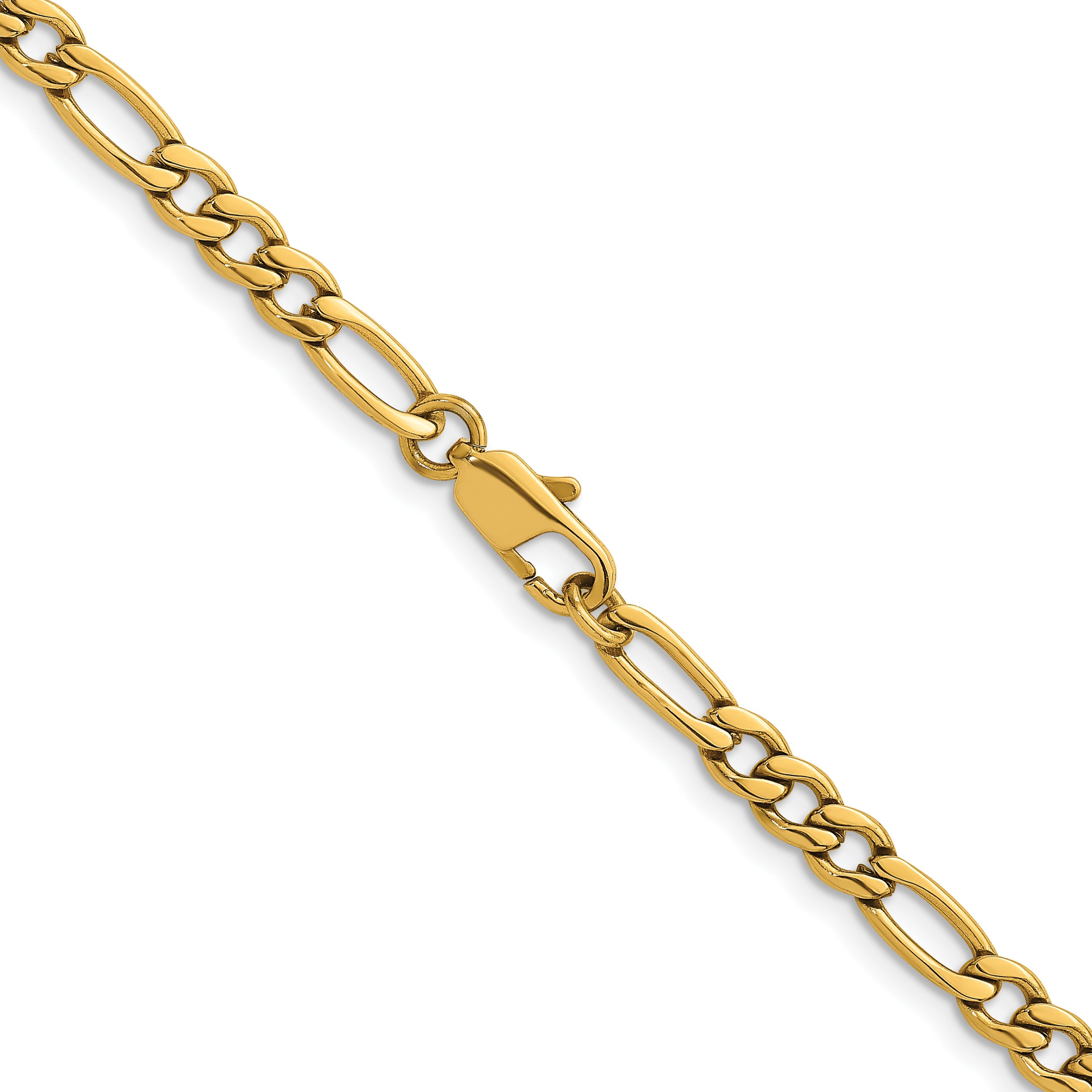 Polished Gold-Tone Stainless Steel Figaro Chain Necklace 4.5mm 20in