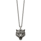 Antiqued Stainless Steel Rolo Chain Necklace 3.2mm