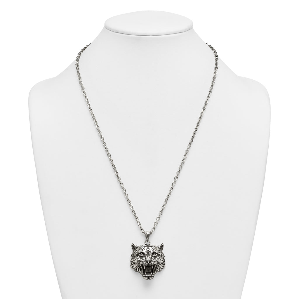 Antiqued Stainless Steel Rolo Chain Necklace 3.2mm