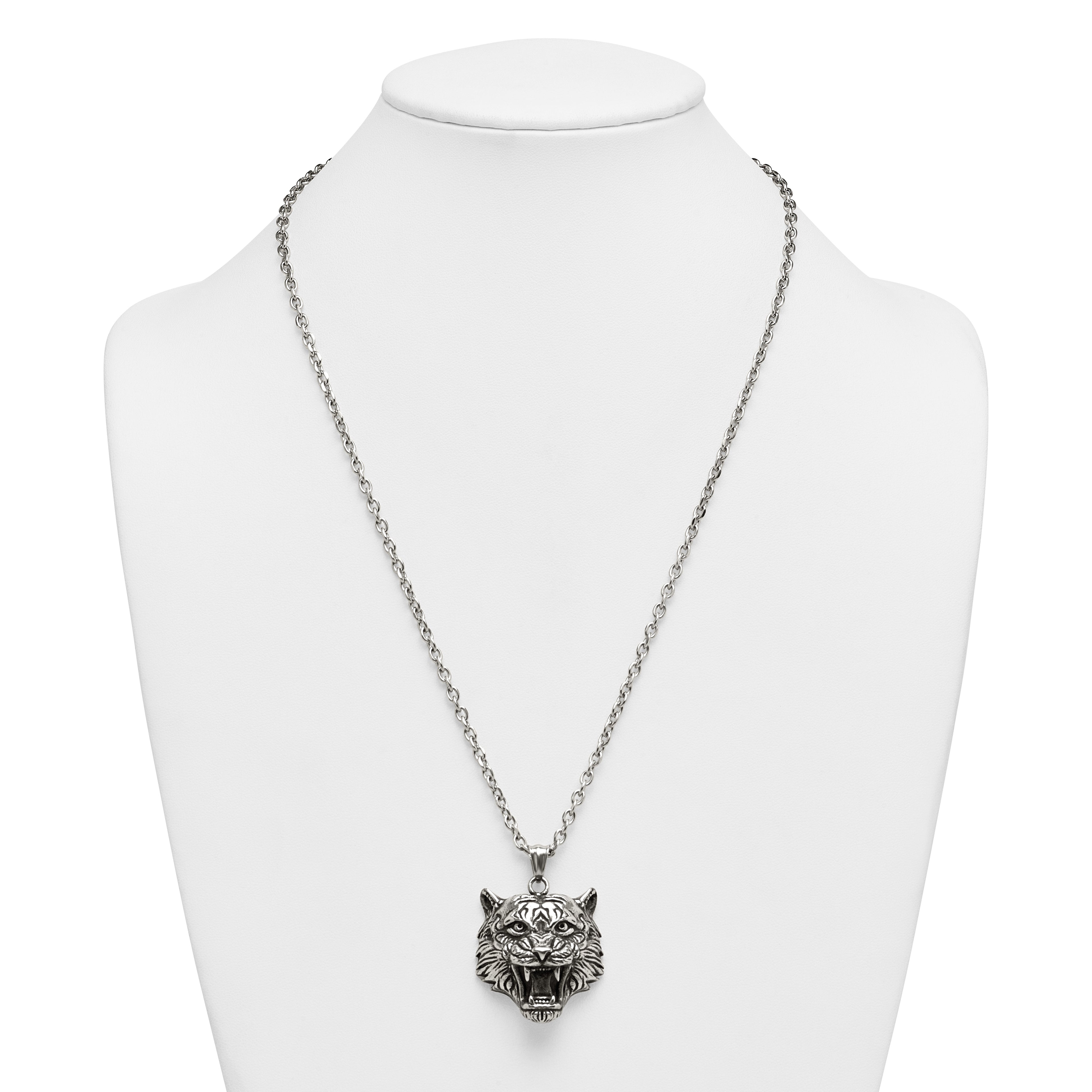 Antiqued Stainless Steel Rolo Chain Necklace 3.2mm