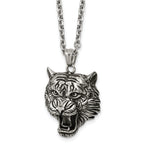 Antiqued Stainless Steel Rolo Chain Necklace 3.2mm