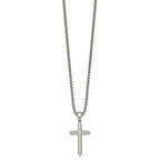 Polished Cross Stainless Steel Rolo Chain Necklace 2.1mm