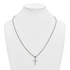 Polished Cross Stainless Steel Rolo Chain Necklace 2.1mm