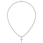 Polished Cross Stainless Steel Rolo Chain Necklace 2.1mm