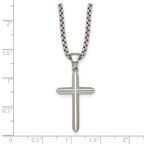 Polished Cross Stainless Steel Rolo Chain Necklace 2.1mm