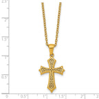 Gold-Tone Polished Cross Stainless Steel Cable Chain Necklace 20in