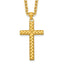 Gold-Tone Polished Cross Stainless Steel Cable Chain Necklace 3.6mm