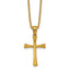 Gold-Tone Polished Cross Stainless Steel Cable Chain Necklace 24in