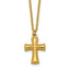 Gold-Tone Polished Cross Stainless Steel Cable Chain Necklace 20in