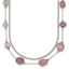 Polished Pink Other Quartz Stainless Steel Cable Chain Necklace