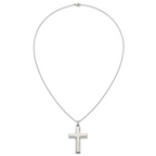 Polished Cross Stainless Steel Ball (Beaded) Chain Necklace