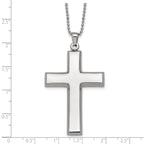 Polished Cross Stainless Steel Ball (Beaded) Chain Necklace