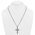 Antiqued Cross Stainless Steel Necklace