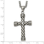 Antiqued Cross Stainless Steel Necklace