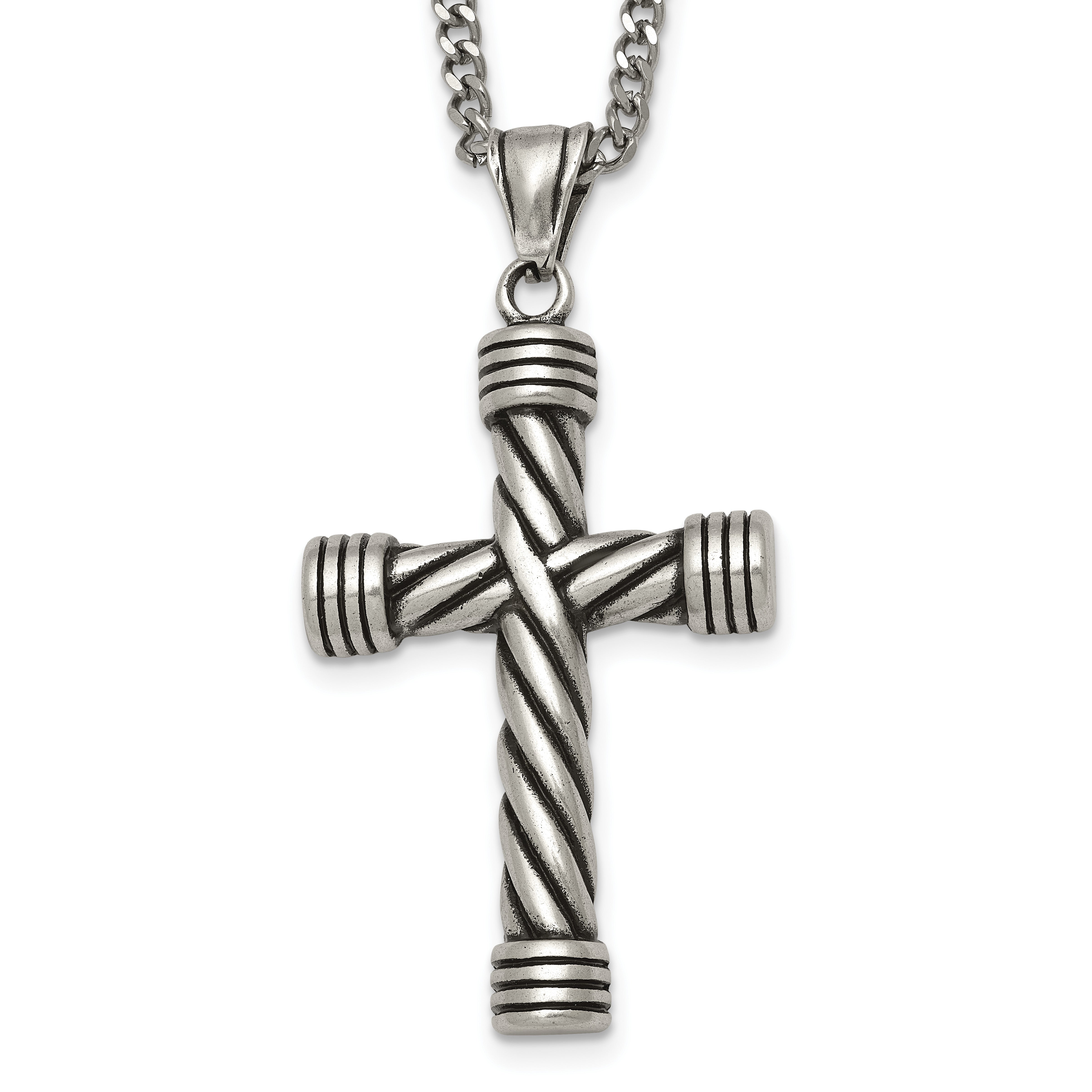 Antiqued Cross Stainless Steel Necklace Main image