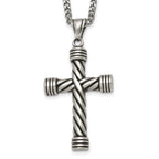 Antiqued Cross Stainless Steel Necklace