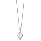 Polished Stainless Steel Necklace Oval