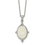 Polished Stainless Steel Necklace Oval