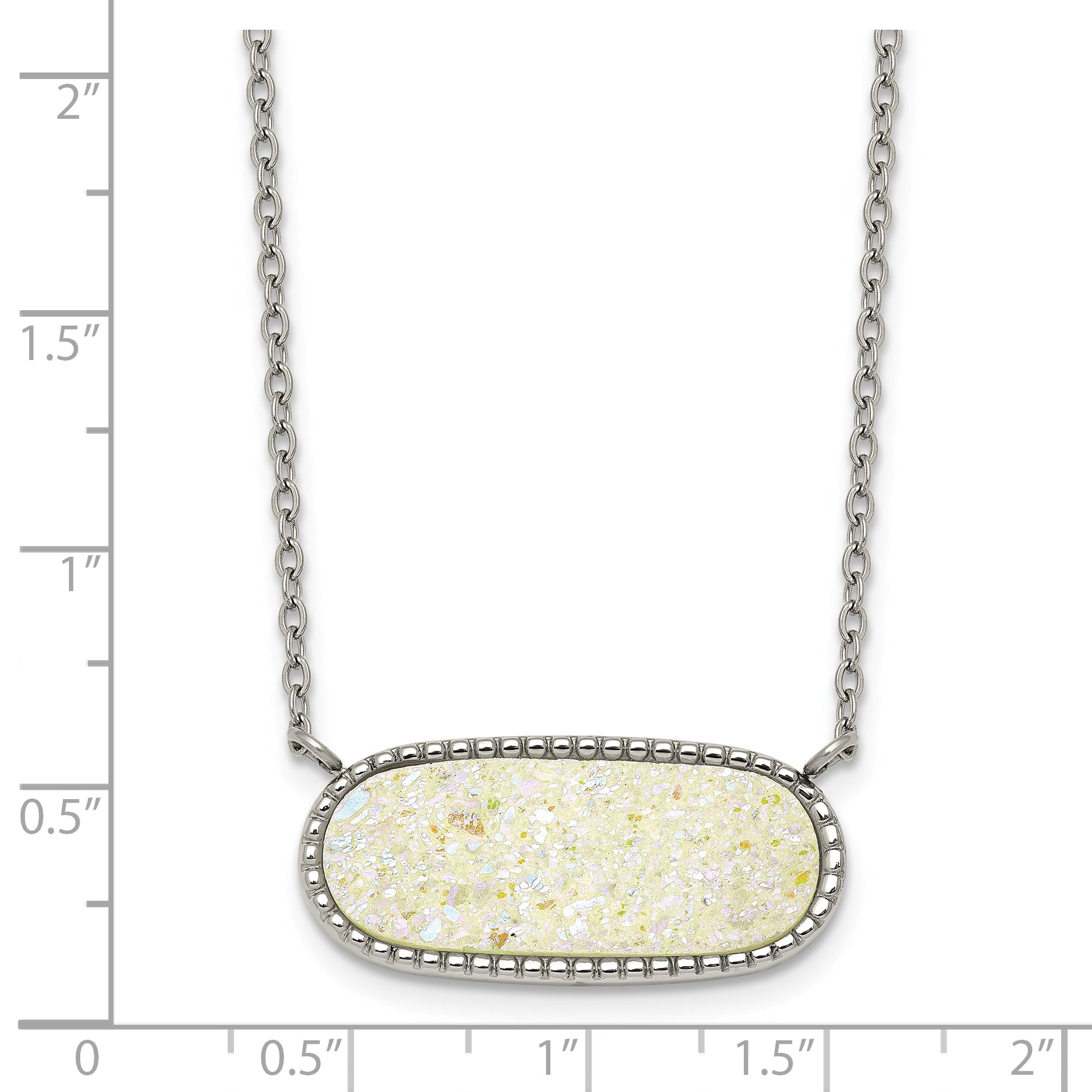 Polished Stainless Steel Necklace 17.5in