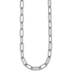 Polished Textured Stainless Steel Paperclip Chain Necklace 8mm