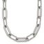 Polished Textured Stainless Steel Paperclip Chain Necklace 8mm