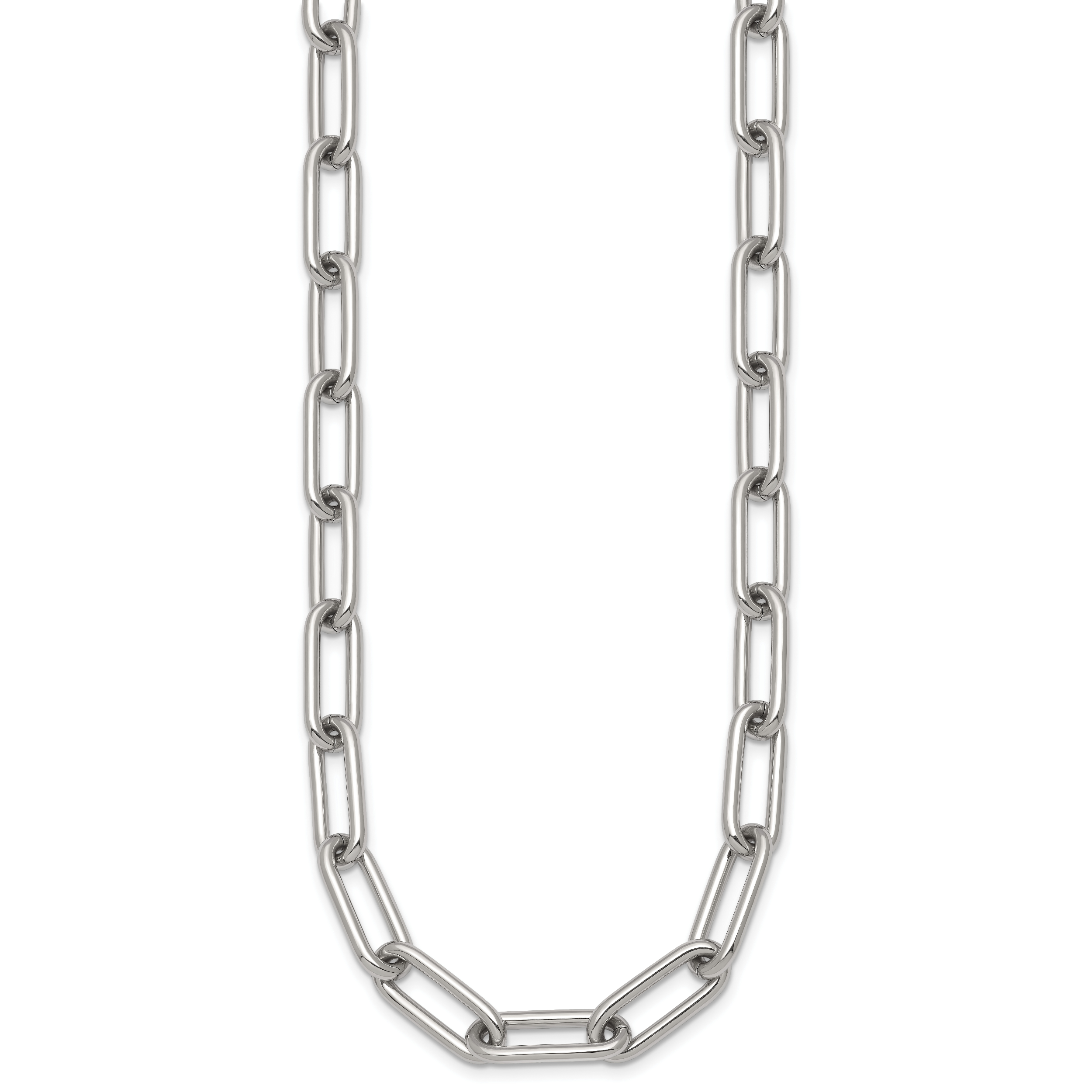 Polished Stainless Steel Paperclip Chain Necklace 8mm Secondary image