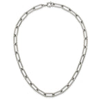 Polished Stainless Steel Paperclip Chain Necklace 8mm