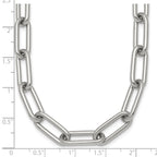 Polished Stainless Steel Paperclip Chain Necklace 8mm