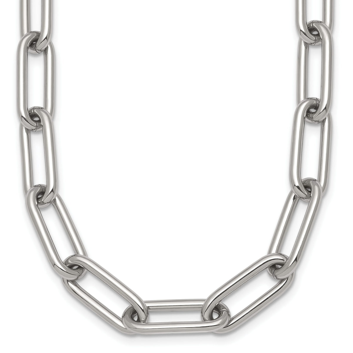 Paperclip Chain Necklace in Stainless Steel, 8mm, 18 Inch - Sophia Jewelers Main image