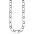 Polished Stainless Steel Open Link Chain Necklace 12.6mm