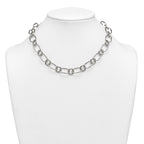 Polished Stainless Steel Open Link Chain Necklace 12.6mm