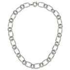 Polished Stainless Steel Open Link Chain Necklace 12.6mm