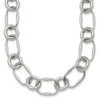 Polished Stainless Steel Open Link Chain Necklace 12.6mm