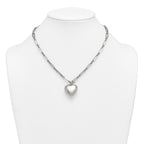 Polished Heart Stainless Steel Open Link Chain Necklace 4.6mm