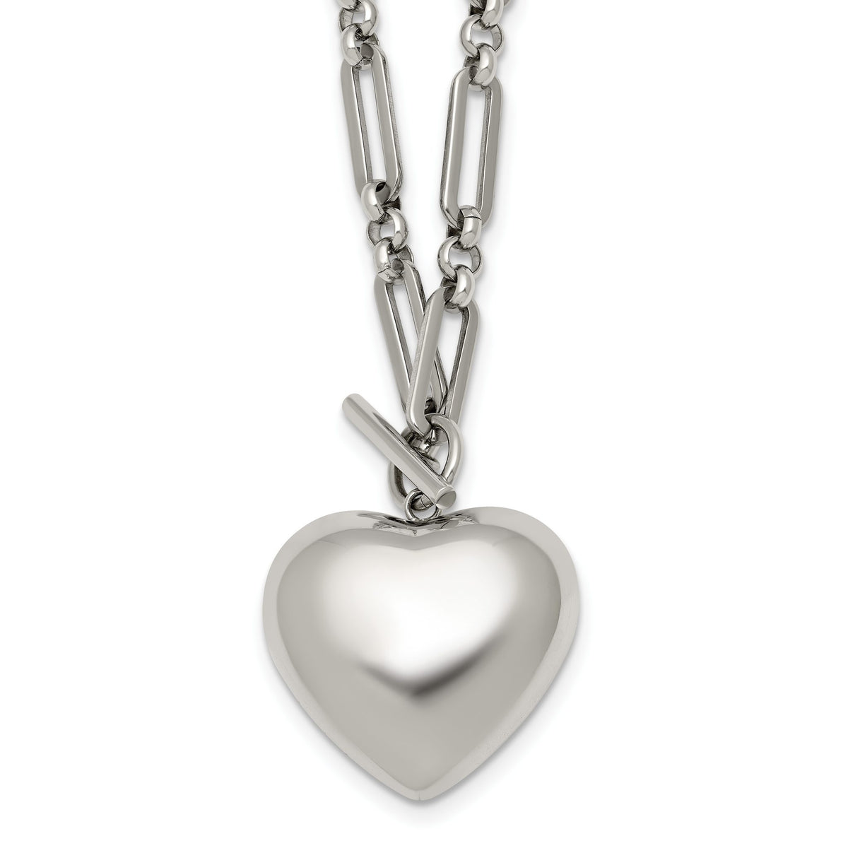 Open Link Chain Necklace in Stainless Steel, 4.6mm, 18 Inch - Sophia Jewelers Main image