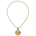Gold-Tone Polished Crystal Cross Stainless Steel Necklace 3.15mm